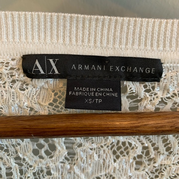A/X Armani Exchange V- Neck with Lace Sweater - Picture 5 of 6